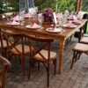 Tablón o Mesa Cuadrada o Mesa Redonda Caoba para 10 personas con Silla Cross Back