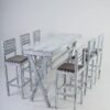 Periquera Vintage Wash con respaldo 6 personas