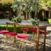 Periquera Caoba con banco Pink Trendy para 6 personas