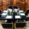 Mesa Cuadrada Black Trendy para 10 personas con silla Camila