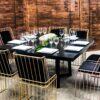 Mesa Cuadrada Black Trendy para 10 personas con silla Camila