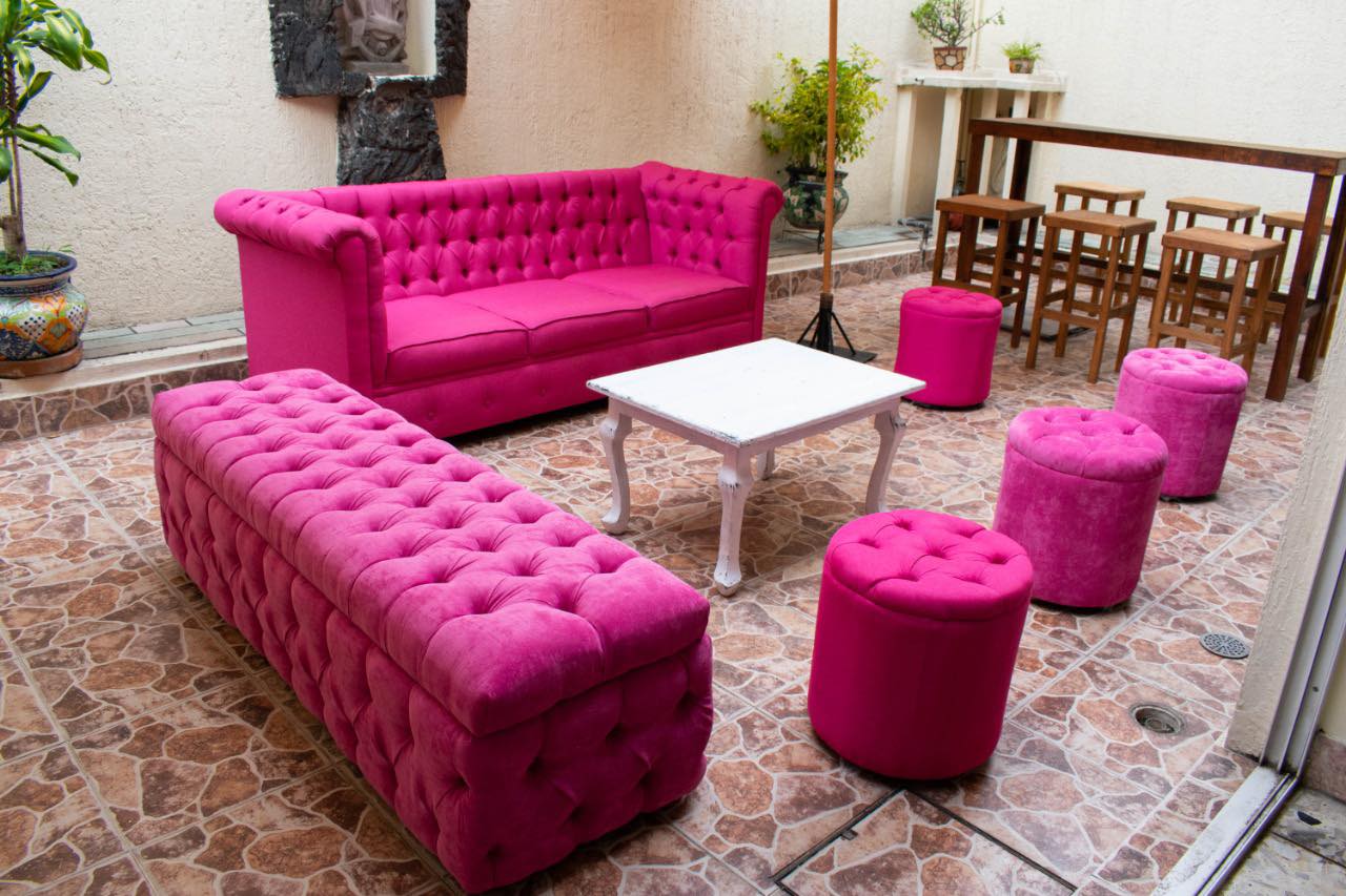 Sala Vintage Capitoneada Pink para 10 - de eventos