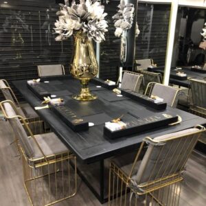 Tablón Black para 10 personas con silla Camila